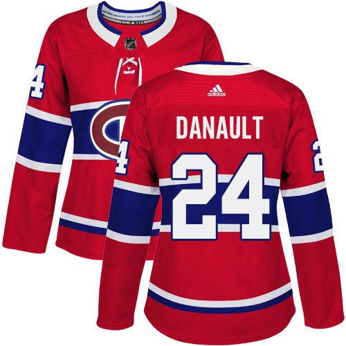 Adidas Montreal Canadiens 24 Phillip Danault Red Home Authentic Women Stitched NHL Jersey